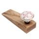 2 Pieces Pink & White Golden Checkerboard Ceramic Wooden Door Stopper